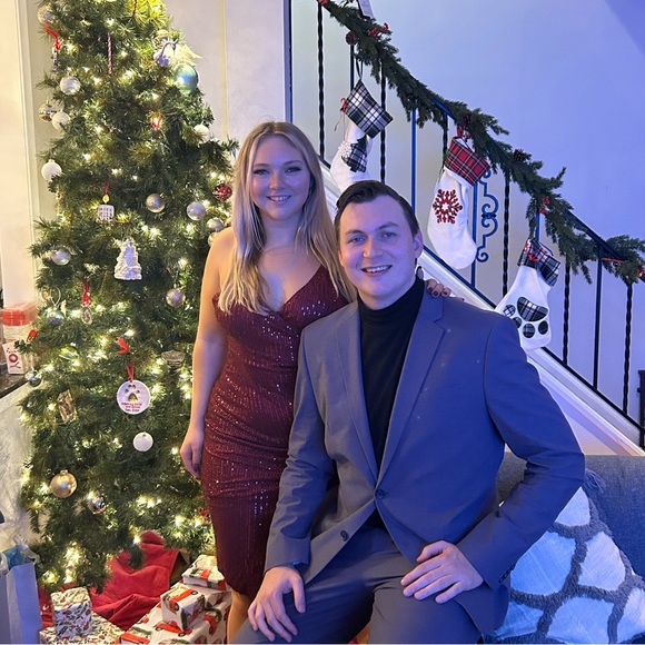 HELLO MOLLY Quiet Dancer Sequin Midi Dress Wine (US 10 / XL) - Picture 3 of 4